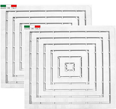 FOFO' 2 SET DI PEDANE DOCCE IN PLASTICA CM.58X58 BIANCO