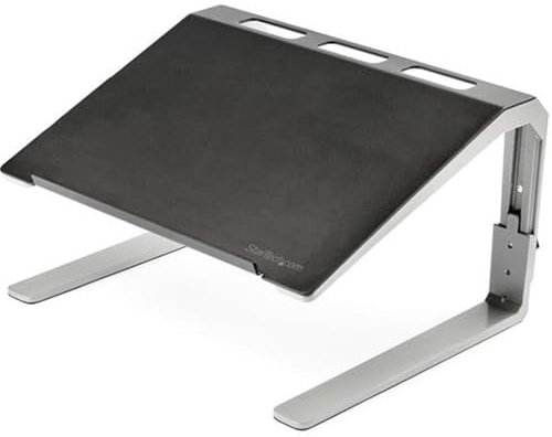 StarTech.com Adjustable Laptop Stand - Heavy Duty Steel & Aluminum - 3 Height Settings - Tilted - Ergonomic Laptop Riser for Desk (LTSTND)