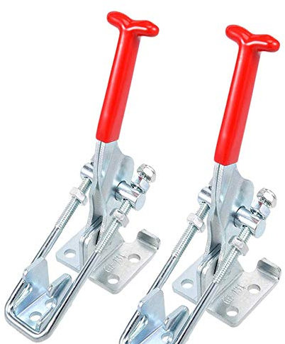 Linseray 2pcs 431 Hand Tools Toggle Clamps Quick Pull Hook Bolt Lock Metal Hold Down Latch-Action Toggle Clamp 701 lbs Capacity