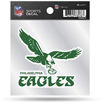 Rico Industries NFL Philadelphia Eagles Retro-Aufkleber, klein, 10,2 x 10,2 cm