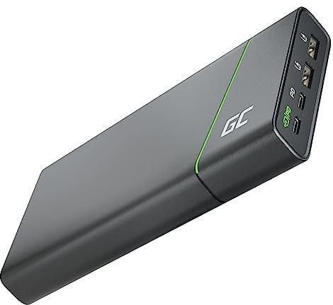 Green Cell Power Bank GC PowerPlay Ultra 26800mAh 128W | 4-Porte Caricabatterie Portatile con Ricarica Rapida QC USB, Power Delivery USB-C 65W | Compatible con MacBook, iPad, iPhone, Galaxy, Switch