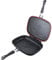 Red & Black Non Stick Grill Pan Double Sided Frying Pan Griddle Flipping Kitchen