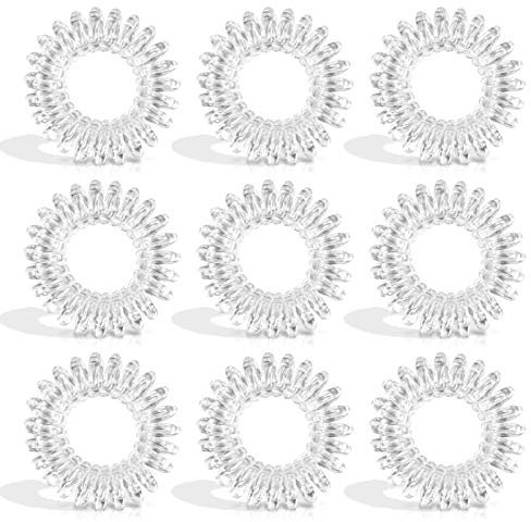 100 Pcs Spiral Haargummis - Klare Haarbänder Spirale Elastisches Spule Haarband Kunststoff für Damen Herren Mädchen Pferdeschwanz