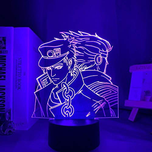 Anime Jojo Bizarre Abenteuer Schlafzimmer Dekoration 3D Illusion Licht LED Nachtlicht Manga Jojo Jotaro Kujo Geburtstagsgeschenk-7 Farben Keine Fernbedienung
