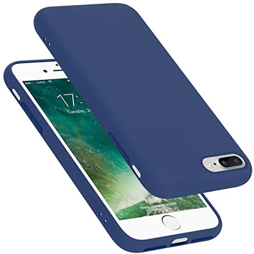 Cadorabo Hülle kompatibel mit Apple iPhone 7 Plus / 7S Plus / 8 Plus Hülle Silikon Handyhülle für iPhone 7 Plus / 7S Plus / 8 Plus Case aus flüssigem Silikon- dünne TPU Schutzhülle - Liquid BLAU