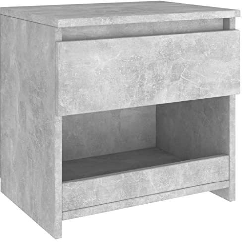 vidaXL Table de Chevet, Armoire de Lit, Table de Nuit, Meuble de Chambre à Coucher Maison Intérieur, Moderne, Gris Béton Bois d’Ingénierie