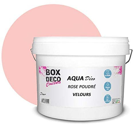 BOX DECO COULEURS Peinture murale acrylique aspect mat Aqua Déco - 10L, Rose Poudré