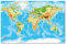 Postereck - 0848 - Hochwertige Weltkarte | Weltkarte Wand mit Hauptstädten der Länder | Unterricht Klassenzimmer Schule World Map Wall | Landkarte Welt XXL - Leinwand - 60,0 cm x 40,0 cm