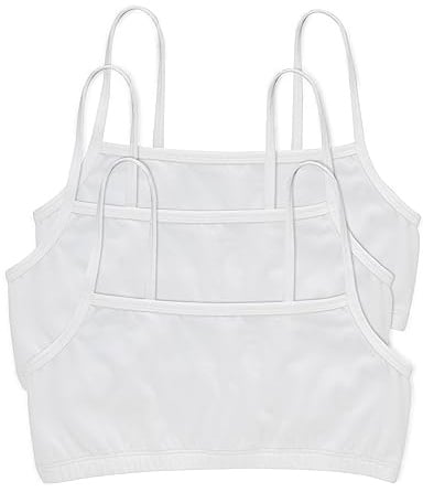 Hanes Women's Cropped Bralette, Breathable Pullover Bra, Crop Top, Solid Or Assorted, 3-Pack Bra (Pack of 3)