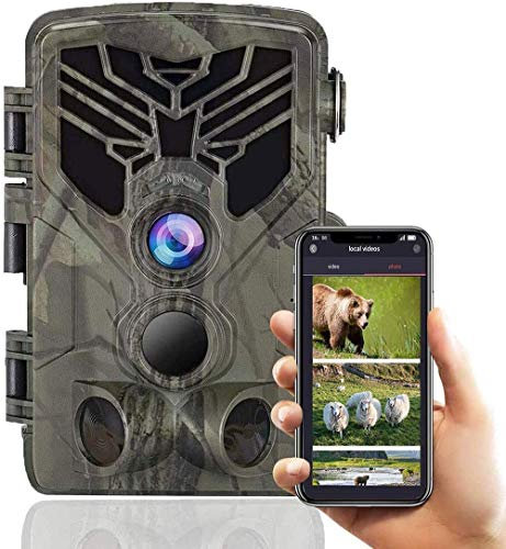 Wildlife Camera WiFi Bluetooth 20MP 1080P Hunting Trail Game Camera with Night Vision Motion Activated Waterproof IP66 No Glow for Outdoor Wildlife Monitoring Remote Control Scouting Camera