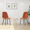 JaHECOME Samt Esszimmerstühle 2er Set Küchenstühle mit skandinavischem Design, Metallbeine Polsterstuhl für Küche/Esszimmer/Schlafzimmer/Restaurant(2, orange)