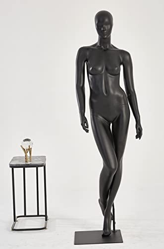 F25-8 Frau stehend stehend Schaufensterpuppe schwarz matt lackiert Mann oder Frau Nase Mund geformt Schick und Elegant Hochwertig