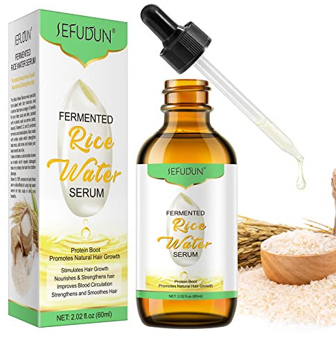 Reiswasser Öl für Haarwachstum,100% Reines natürliches Reiswasser-Öl für Haarwachstum, verbessert die Durchblutung, Glanz,für dünner werdendes Haar und Haarausfall für Männer und Frauen