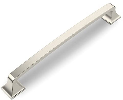Amerdeco 10 Pieza Tiradores Cocina 160mm Tiradores Armarios Níquel satinado cepillado Tirador Puerta Plata Tiradores Cajones de Aleación de zinc Muebles Tirador