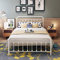 Double Bed Frame with Headboard and Footboard Storage Under Bed, Metal Bed Frame Double Size No Box Spring Needed Mattress Foundation, Enhanced Support, Noise Free, White
