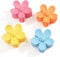 JOYOYO 4 pièces Pince Cheveux Fleur Pinces à cheveux de taille moyenne pour femmes filles, Couleur vive pince fleur cheveux pour femmes 7.4 cm