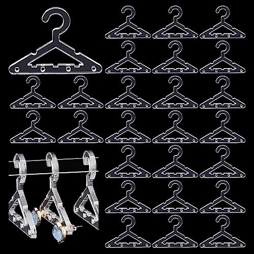 PH PandaHall 30 Stück Kleiderbügel Durchsichtig Ohrring Halter Halskette Mini Aufhänger Schmuck Display Baumelnde Ohrringe Hängender Organizer Acryl Ohrstecker Präsentationsständer Für Persönliche