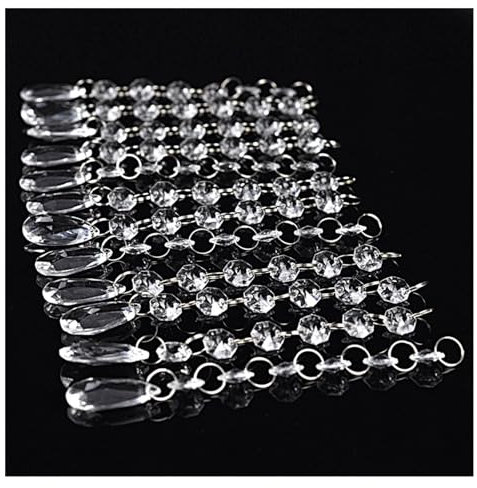 Beaded Door Curtain Screen 12pcs 17cm Acrylic Crystal Beads String Curtain Garland Chandelier Hanging Chain Pendant Wedding Party Decoration