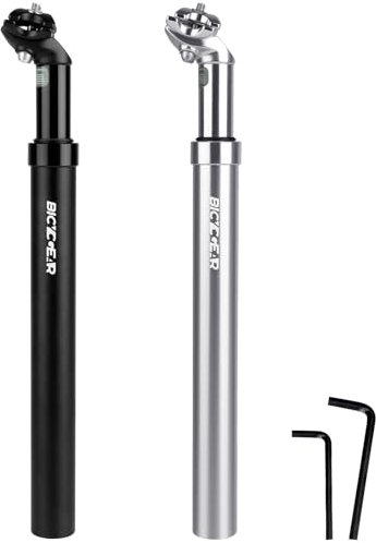 BICYCGEAR Federsattelstütze 27,2 30,4 30,9 31,6 Fahrradsattelstützen mit Federung 40 mm Reisefahrradsattelstoßdämpfer Aluminiumrohr für E-Bike, MTB, BMX, Rennrad, Citybike (ohne Unterlegscheiben)