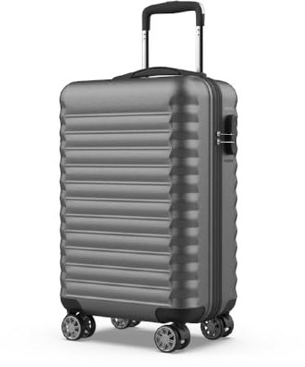 NEWTECK NUMADA Upfly 20' ABS-Handgepäck Koffer (53x33,5x22Cm) mit Kombinationsverschluss und 4 doppelten 360-Rädern. Hartschalenkoffer mit unterteiltem Innenraum | Grau