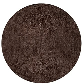 OLIVO.Shop | Galaxy Runde Badematte, rutschfest, kurzer Flor, saugfähig, weiche Mikrofaser-Baumwolle, maschinenwaschbar (Braun, 55 cm)