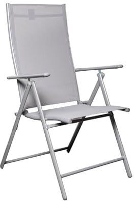 Samuel ALEXANDER Outdoor Garden Patio Multi Position Reclining Folding Chair in Grey