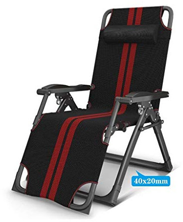 Robuster Chaiselongue-Stuhl, Zero Gravity, klappbar, für Bräunung im Freien, Liegestühle, Liegestuhl, robust, für Terrasse, Pool, Deck, Balkon, Strand, Rasenmöbel, Schwarz