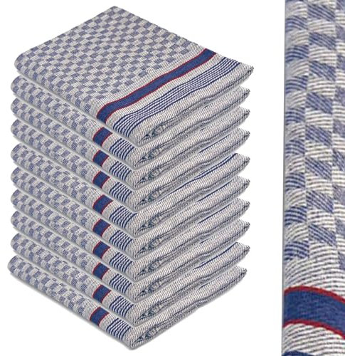 TronicXL 10x Profi Grubentücher Geschirrtücher Küchentücher Touchon 45x90 Blau Weiß Grubentuch Geschirr Handtuch