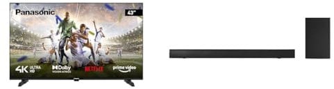 Panasonic TX-43MX610B, 43 Inch 4K Ultra HD LED Smart TV with SC-HTB150EBK Slim Soundbar with Wireless Subwoofer