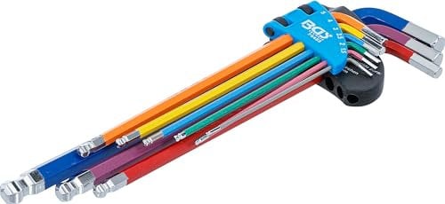 BGS 74453 | Jeu de clés allen | multicolore | extra longues | six pans femelle, six pans femelle à tête sphérique