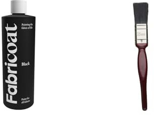 Fabricoat Fabric Paint – Restore or Change the Colour of Any Fabric - Paint Directly Onto Fabric & Fit For The Job 1 inch All Purpose Mixed Bristle Paint Brush for a Smooth Finish Painting