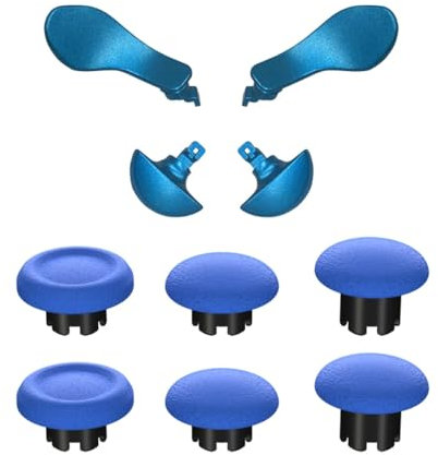 Hzxkqmil Thumbsticks de Repuesto para PS5 Edge Controller, Joystick Personalizado Stick Analógico y Paletas Traseras de Metal Botones de Disparo Accesorios para PS5 Edge Controller, Azul