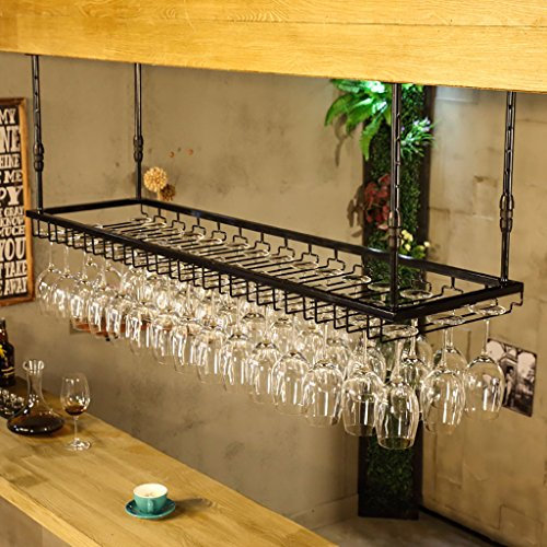 Genérico Botellero Botellero Portavasos De Metal Portavasos De Vino Tinto Portavasos Vintage Portavasos Creativo Al Revés (Tamaño: 60 * 35 Cm)
