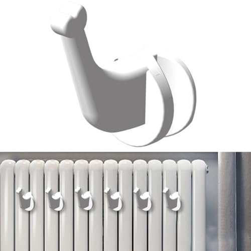 Ganci per termosifone, ganci per termosifone, per bagno, vestiti, in ABS, senza foratura, portata fino a 55 kg, design salvaspazio (2 pezzi)