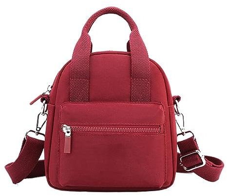 Sacs Porte-manteau mural de grande capacité pas d'eau Sac à main en nylon Couleur unie Simple Mode Sac à bandoulière et sacs pour femmes, rouge, Taille unique