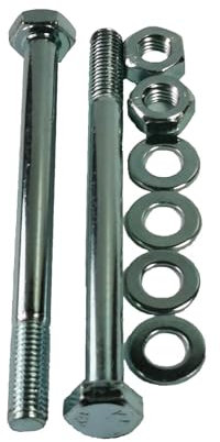 2x Durchgangsschrauben Sechskantschrauben verzinkt M10 inkl. Mutter + 2 Scheiben (120mm)