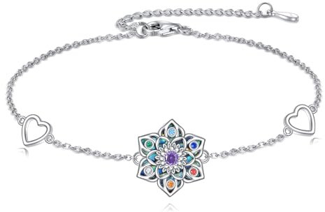 ONEFINITY Lotus Armband für Frauen 925 Sterling Silber Abalone Shell Chakra Armband Lotusblume Schmuck Geschenke für Lotus-Liebhaber