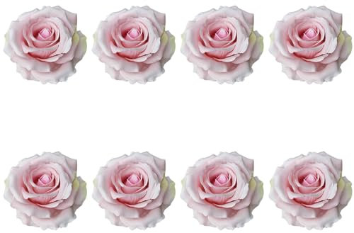 Small Pink Roses Artificial Flower - 8pcs Real Touch Fake Floral for Wedding Home Garden Decoration 5901