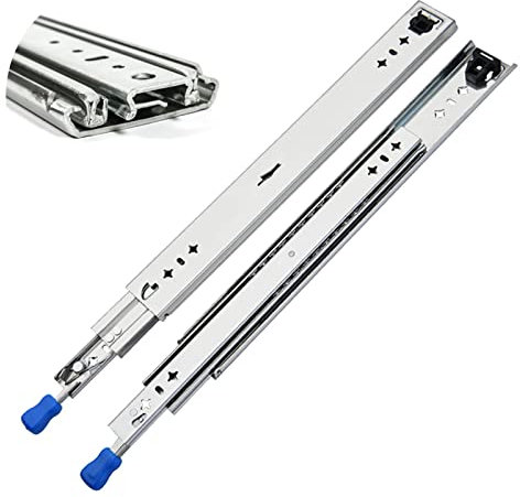 Juego de 1 par de correderas para cajones con rodamientos de Bolas, extensión Completa, Desmontables, con Cerradura, Kit de reparación, Resistentes para cajones de Cocina