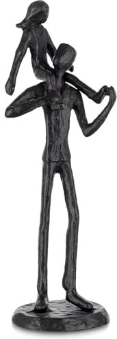 Dszemie Dad and Daughter Iron Figurine, Dad Birthday gifts from Daughter, Father Daughters Love Sculpture, Cast Iron Statue for Wedding, Christmas, Memorial, for Daddy, Stepdad