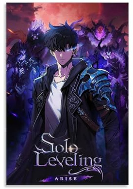 Kobueo Solo Poster Leveling Comic Anime Fantasy Vintage Für Zimmer, Ästhetische Leinwand-Wandkunst, Schlafzimmer-Dekor Poster 12x18inch(30x45cm)
