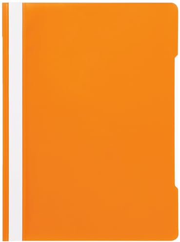 Conipa® 25 x Schnellhefter Orange DIN A4 (Set) mit Beschriftungsfeld PP-Kunststoff (Plastik) - Hefter & Mappe für Schule & Büro (stabil) - Heft-Mappen Organisation (PVC-frei) transparentes Deckblatt