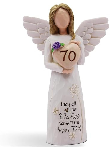 Yeskyltd Handbemalte Frauen Statuen Skulpturen, Handgemalte Figuren Engel Geformt für Jahrestag Geschenk Mutter Geburtstag Geschenke (70 Geburtstag Geschenke)