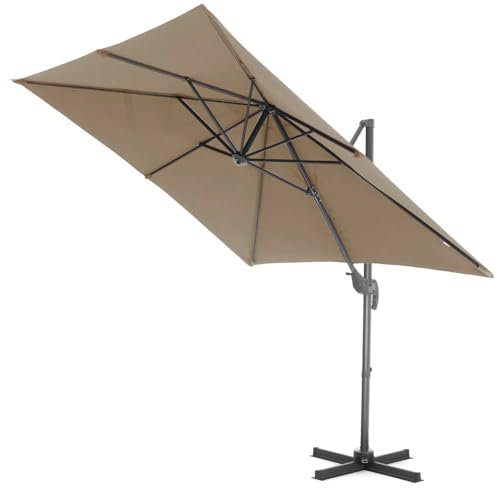 ACAZA Parasol inclinable, Toile carrée, Parasol déporté Solide (Taupe, 250x250cm)