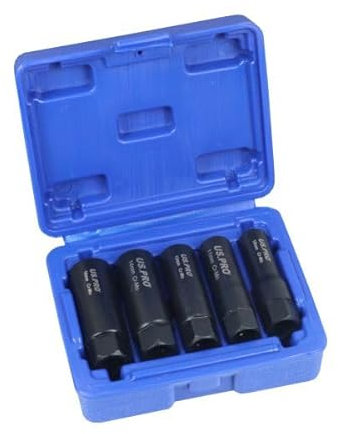 US PRO 5-Piece Deep Impact Twist Socket Set, 3/8 Drive, 10-16mm, Chrome-Molybdenum Steel