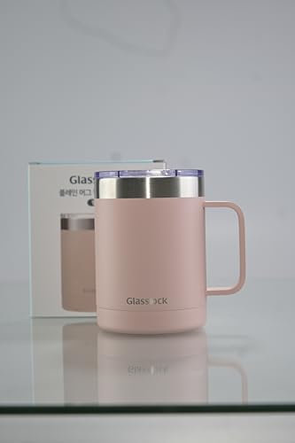 GLASSLOCK Vaso de café de color rosa, 350 ml