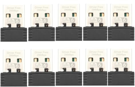 Asyduey 10 Piezas Adaptador WiFi USB Tarjeta LAN de Red Inalámbrica 2.4Ghz Controlador Gratuito Receptor WiFi6 802.11ax para PC Portátil Win 7 8 10 11