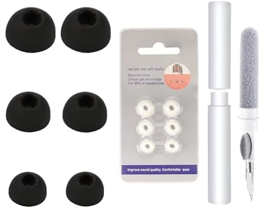 For JBL Live Pro 2 TWS Earbuds - Silicone Replacement Ear Tips, 3 Sizes (S/M/L, 1 Pair Each) | Soft Comfort, Enhanced Noise Isolation | Compatible with More Models,Black