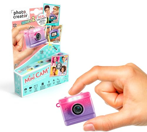 Canal Toys Photo Creator – Mini Appareil Photo Enfant Rose & Violet – Photo & Vidéo Numérique, 14 Filtres, Flash, Micro et Porte-clés – Caméra Enfant 8 Ans+ Format Voyage – USB-C – CLK076