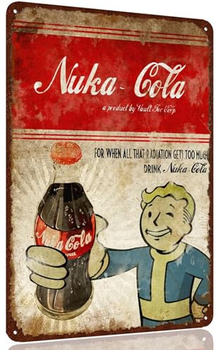 Fallout Theme Gifts Metal Signs Gifts For Boys Plaque Funny Wall Art Vintage Gift Man Women Dad Cave Living Room Bars Sign Garden Decorations Coworkers Fathers Day Birthday Gift 20x30 Cm